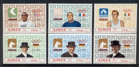 Ajman 1969 Mi#448-453 Summer Olympics Mexico City