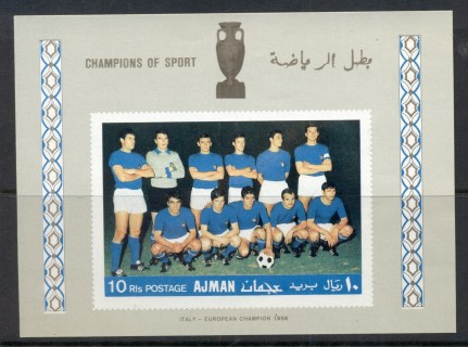 Ajman 1968 Mi#MS56B Champions of Sport Football Top Players MS