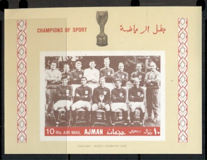 Ajman 1968 Mi#MS57B Champions of Sport Football Top Players MS