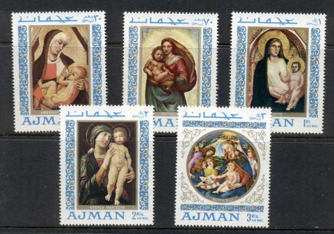 Ajman 1968 Mi#327-331 Madonna Paintings