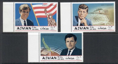 Ajman 1969 Mi#445-447 The Kennedy Brothers