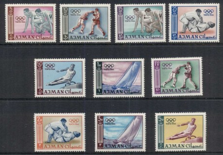 Ajman 1965 Mi#31-40 Summer Olympics Tokyo