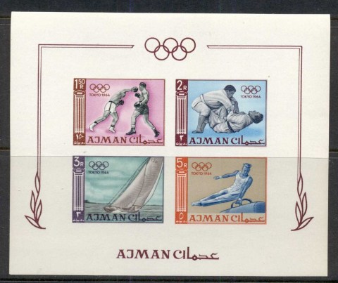 Ajman 1965 Mi#MS2B Summer Olympics Tokyo MS IMPERF