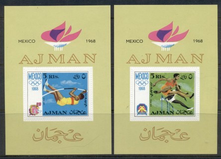 Ajman 1968 Mi#MS33A&34A Summer Olympics Mexico 2xMS