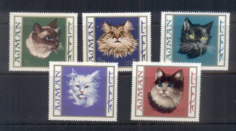 Ajman 1968 Mi#318-322 cats