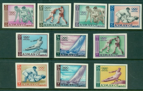 Ajman 1965 Mi#31-34B Summer Olympics Tokyo IMPERF