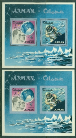 Ajman 1966 Mi#MA8A,B Space Research Perf & IMPERF MS