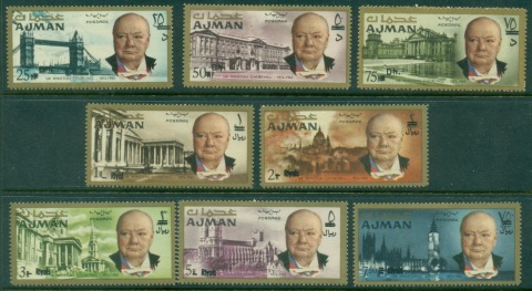 Ajman 1967 Mi#117-124 Winston Churchil Opt. New Currency