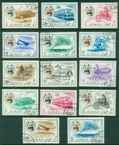 Ajman 1967 Mi#127-140 Pictorials, Means of Transport