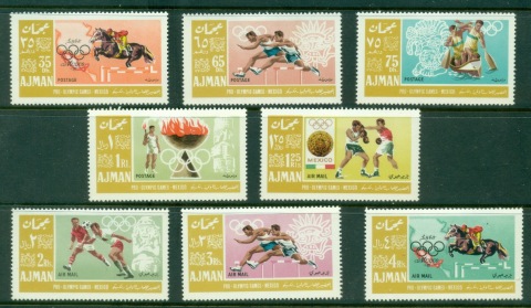 Ajman 1967 Mi#189-196 Summer Olympics Mexico City