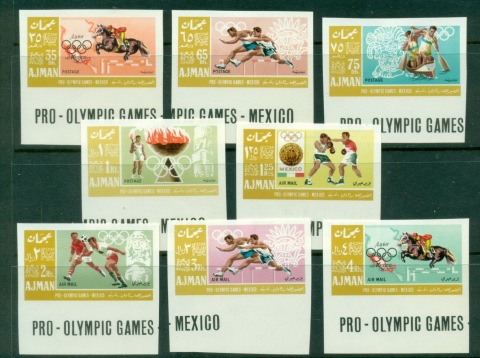 Ajman 1967 Mi#189-196B Summer Olympics Mexico City IMPERF