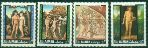 Ajman 1968 Mi#281-284 Paintings of Adam & Eve