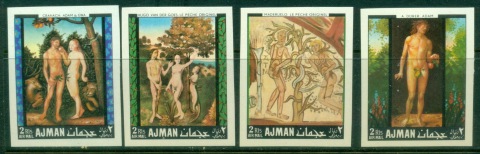 Ajman 1968 Mi#281-284B Paintings of Adam & Eve IMPERF