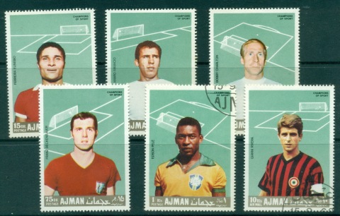 Ajman 1968 Mi#310-315 Football International Top Players