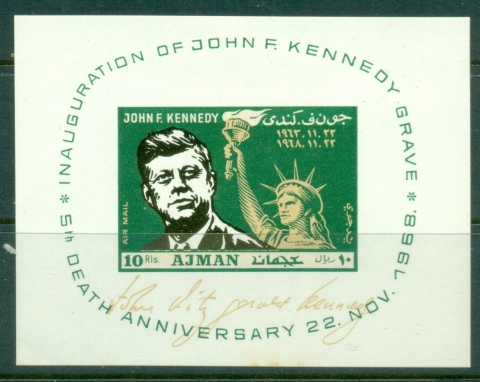 Ajman 1968 Mi#MS65 JFK Kennedy 5th Death Anniversary MS