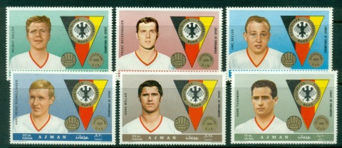 Ajman 1969 Mi#362-367 Famous Athletes, German Football