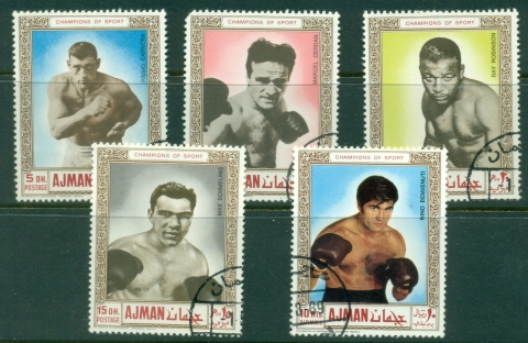 Ajman 1969 Mi#382-386 Famous Athletes, Boxing