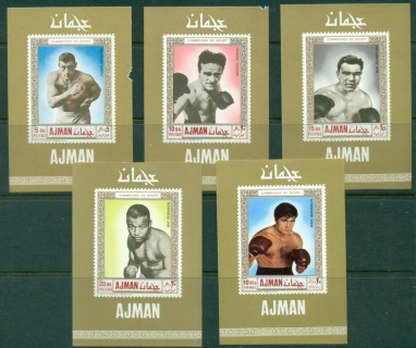 Ajman 1969 Mi#382-386 Famous Athletes, Boxing 5xDLMS