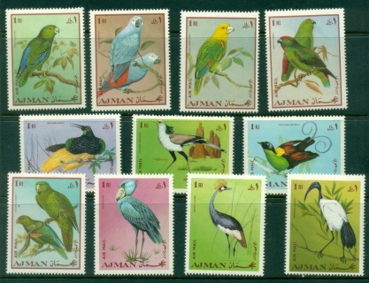 Ajman 1969 Mi#394-404 Birds