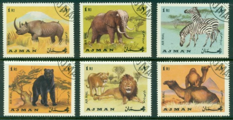 Ajman 1969 Mi#412-417 Mammals, Wild Animals
