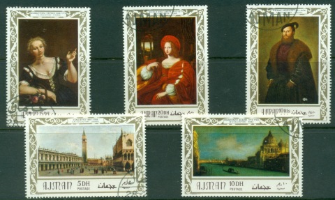 Ajman 1969 Mi#419-423 Paintings, Italian Masterpieces