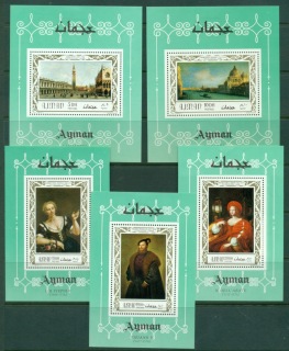 Ajman 1969 Mi#419-423 Paintings, Italian Masterpieces 5xDLMS