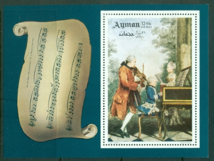 Ajman 1969 Mi#MS113A Paintings of Composers, The Mozart family MS