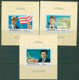Ajman 1969 Mi#445-447 The Kennedy Brothers 3xDLMS