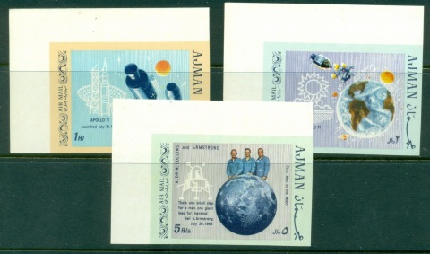 Ajman 1969 Mi#466-468B First Manned Landing on the Moon IMPERF