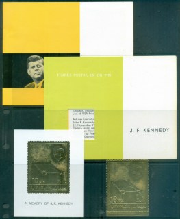 Ajman 1967 JFK Kennedy "Gold Foil" inc. original presentation folder +MS