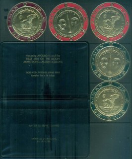 Ajman 1969 Mi#474-487 Apollo 11 & Mercury 3, Space Astronauts "Gold Foil" inc. original presentation folder, 600 issued