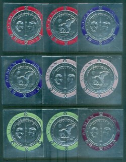 Ajman 1969 Mi#474-487 Apollo 11 & Mercury 3, Space Astronauts "Silver Foil" inc. original presentation folder, 600 issued (2 scans)