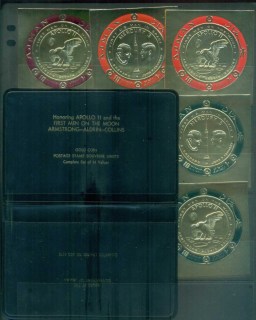 Ajman 1969 Mi#474-487 Apollo 11 & Mercury 3, Space Astronauts "Gold Foil" inc. original presentation folder, 600 issued