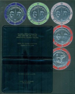 Ajman 1969 Apollo 11 & Mercury 3, Space Astronauts "Silver Foil" inc. original presentation folder, 600 issued