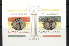 Ajman 1968 Mi#MS75B Summer Olympics Mexico Winners MS