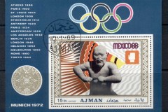 Ajman 1969Mi#MS98A Famous Athletes, Boxing Olympics MS