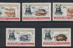 Ajman 1965 Mi#O1-O5 Sheikh Rashid Bin Humaid Al Nuaimi III & Wildlife On State Service Airmail