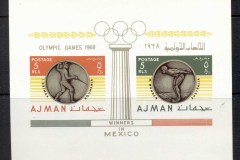 Ajman 1968 Mi#MS75B Summer Olympics Gold Medallists 5r MS