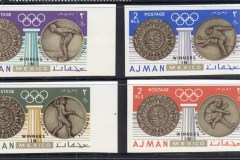 Ajman 1968 Mi#341-344B Summer Olympics Gold Medallists 2r (4v, no airs) IMPERF