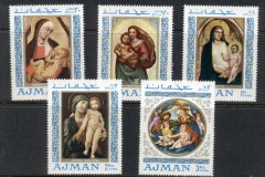 Ajman 1968 Mi#327-331 Madonna Paintings