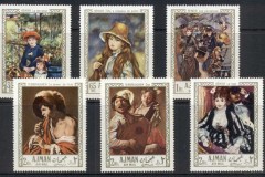 Ajman 1967 Mi#209-214 Paintings by Renoir & Terbruggen