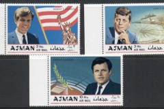 Ajman 1969 Mi#445-447 The Kennedy Brothers
