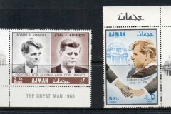 Ajman 1968 Mi#294-300 Fighters for Human & Civil Rights, Robert & John JFK Kennedy