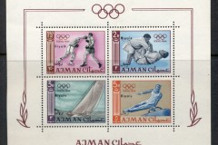 Ajman 1967 Mi#MSA10A Summer Olympics Tokyo, Opt New Currency MS
