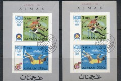 Ajman 1968 Mi#MS32A&B Summer Olympics Mexico 2xMS