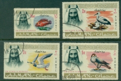 Ajman 1965 Mi#O6-O9 Sheikh Rashid Bin Humaid Al Nuaimi III & Wildlife On State Service Airmail