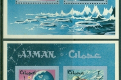 Ajman 1966 Mi#MA8A,B Space Research Perf & IMPERF MS