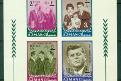 Ajman 1967 Mi#MS9B JFK kennedy in Memoriam , Opt with New Currency MS IMPERF