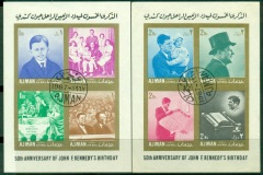 Ajman 1967 Mi#MS11-12B JFK Kennedy 50th Birthday IMPERF 2x MS