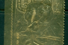 Ajman 1968 Mi#224A Winter Olympics Grenoble, Ice Hockey, Gold Foil Embossed